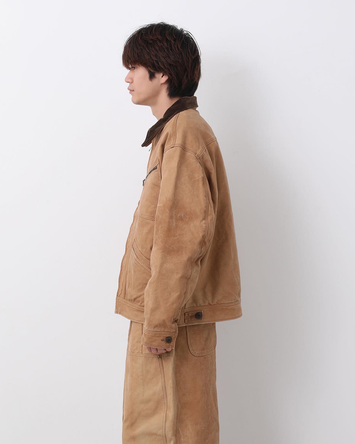 ZIPPED WORK JACKET - DUCK CANVAS / KAKISHIBU PAINT