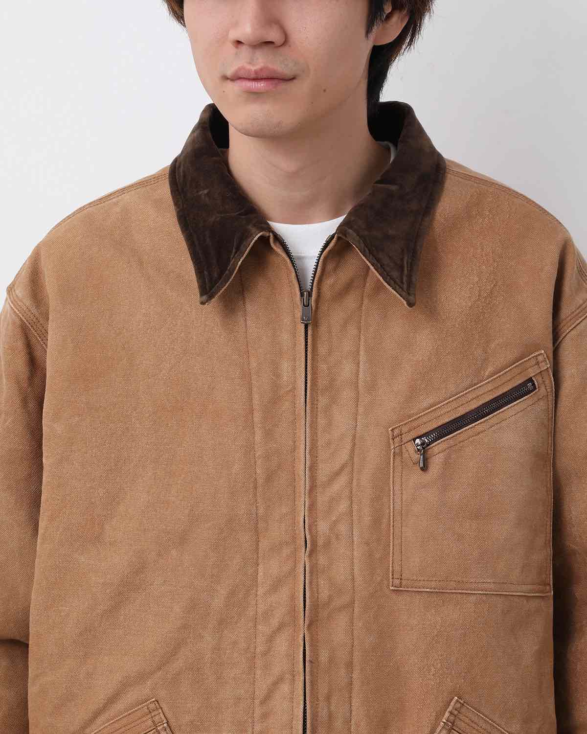 ZIPPED WORK JACKET - DUCK CANVAS / KAKISHIBU PAINT