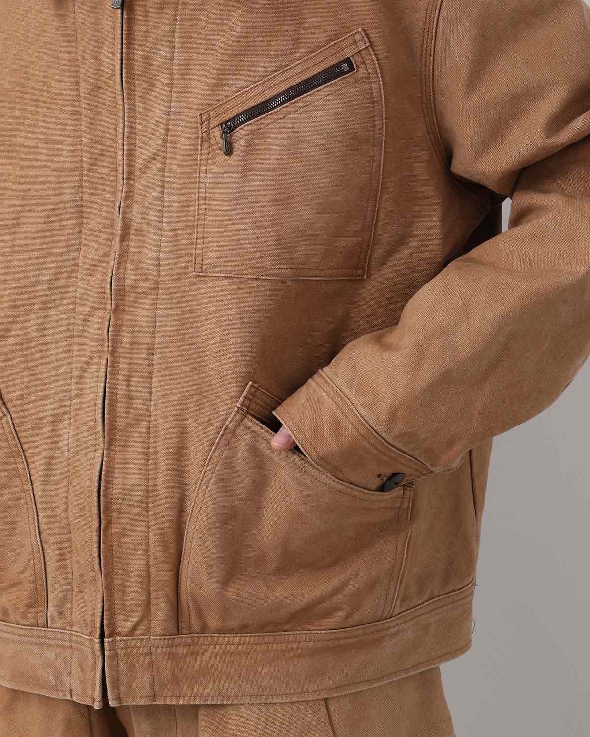 ZIPPED WORK JACKET - DUCK CANVAS / KAKISHIBU PAINT