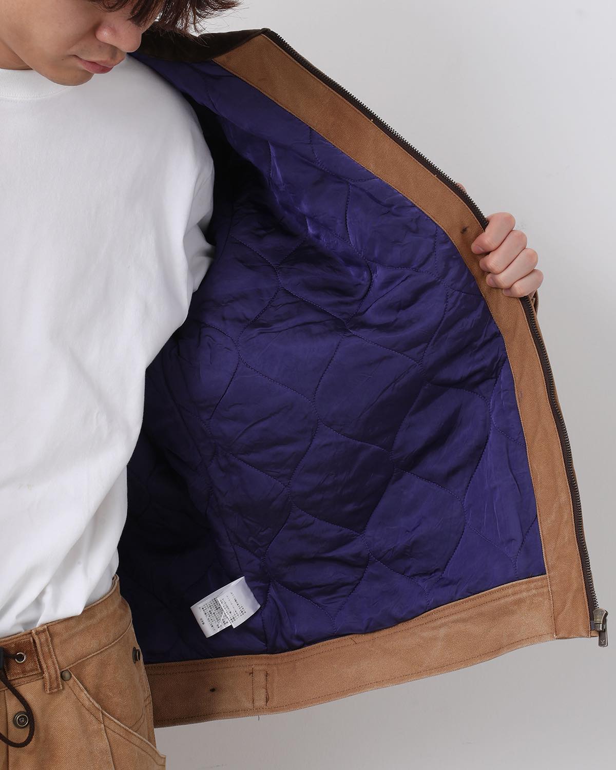 ZIPPED WORK JACKET - DUCK CANVAS / KAKISHIBU PAINT