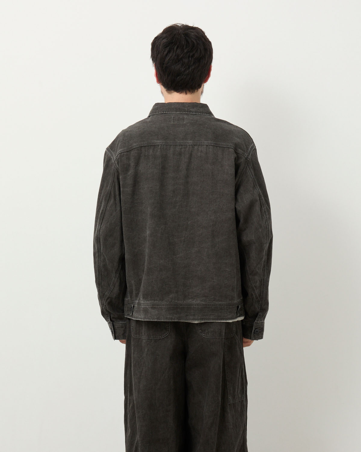 ZIPPED WORK JACKET - C/L CANVAS / SUMI DYE