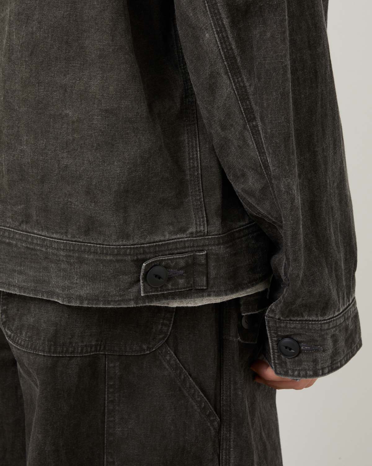 ZIPPED WORK JACKET - C/L CANVAS / SUMI DYE