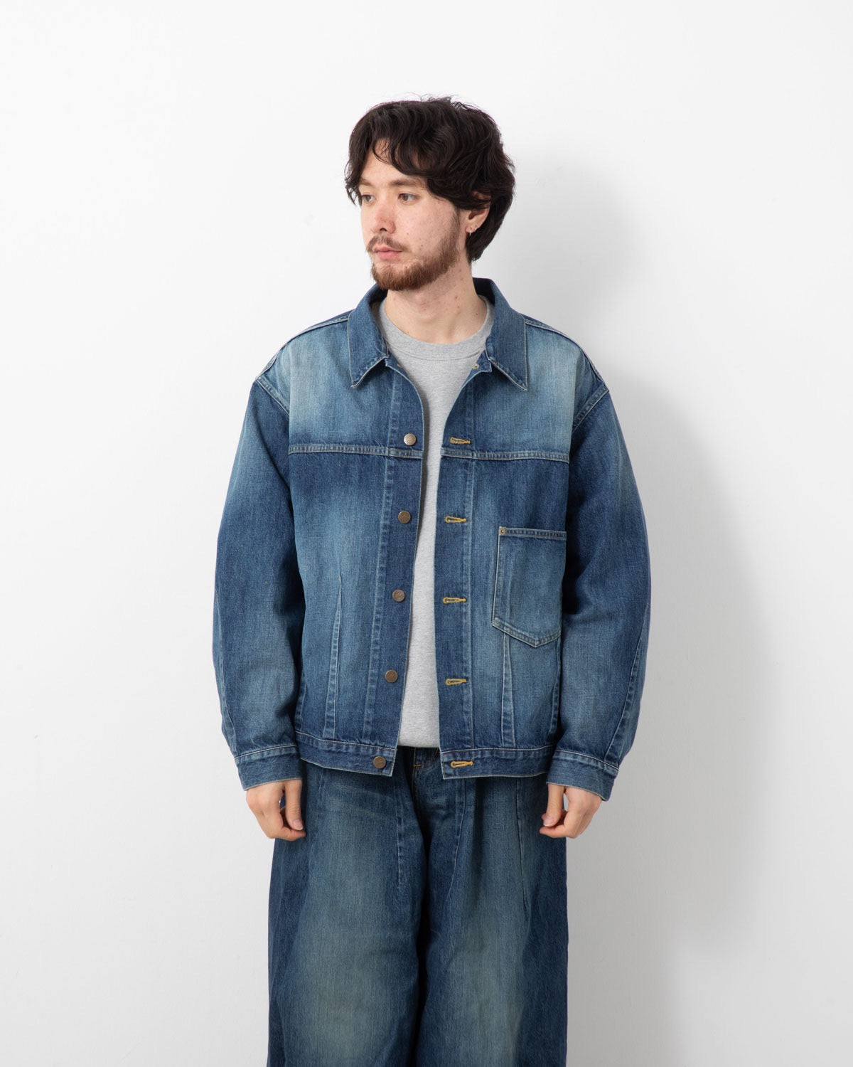 DARTS BOTTOM JEAN JACKET - 12OZ DENIM