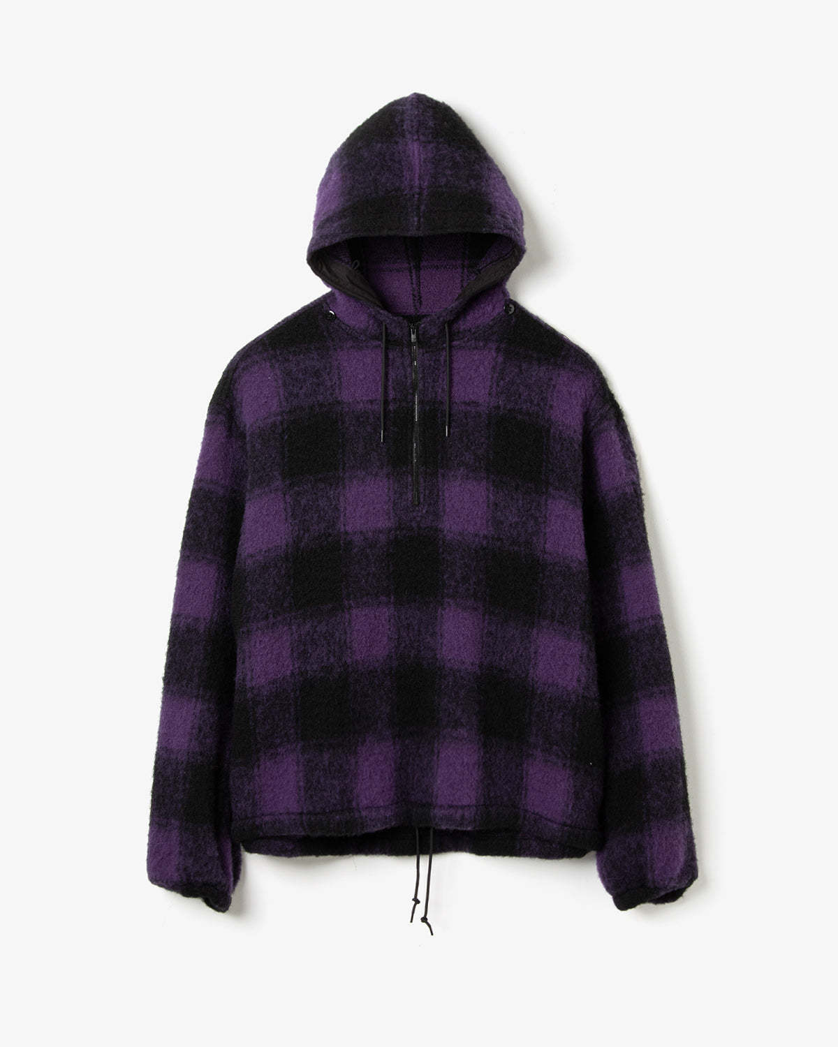 HALF ZIPPED PULLOVER HOODY - WOOL SHAGGY