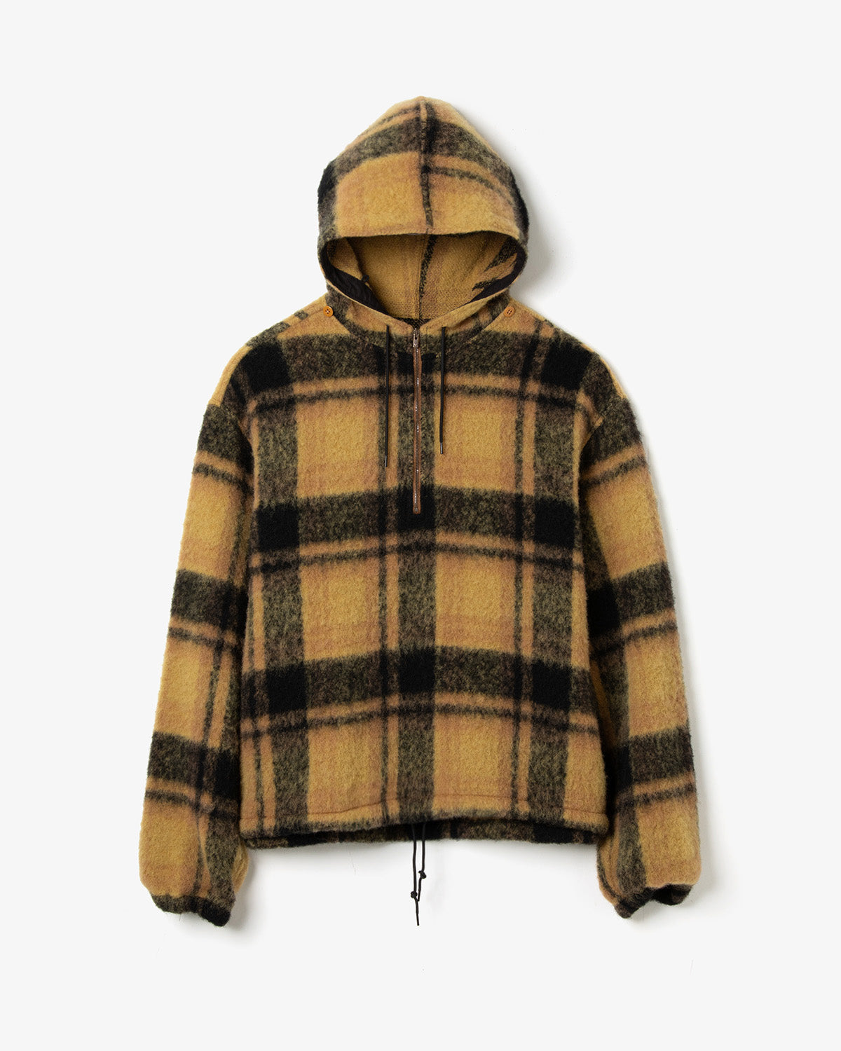HALF ZIPPED PULLOVER HOODY - WOOL SHAGGY