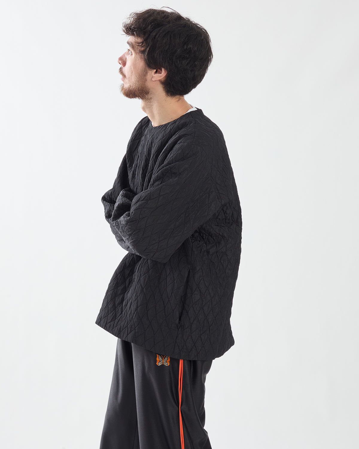 SNAP CARDIGAN - FRINGE JACQUARD / RIPPLES