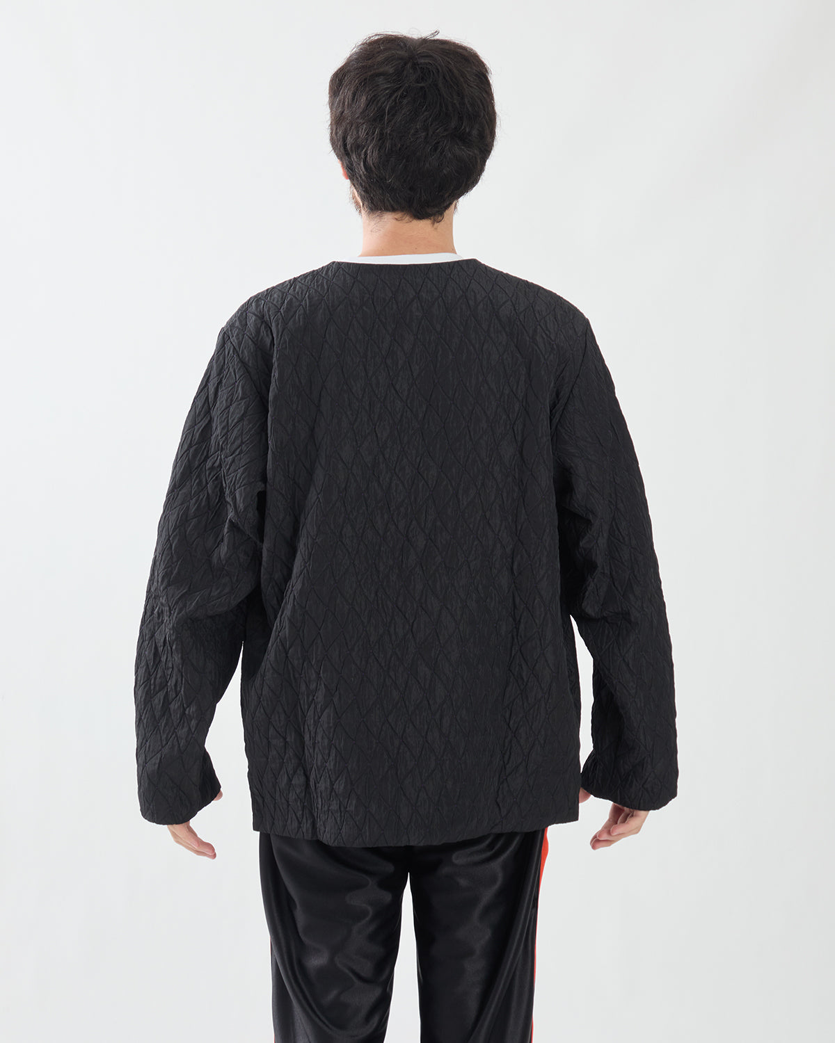SNAP CARDIGAN - FRINGE JACQUARD / RIPPLES