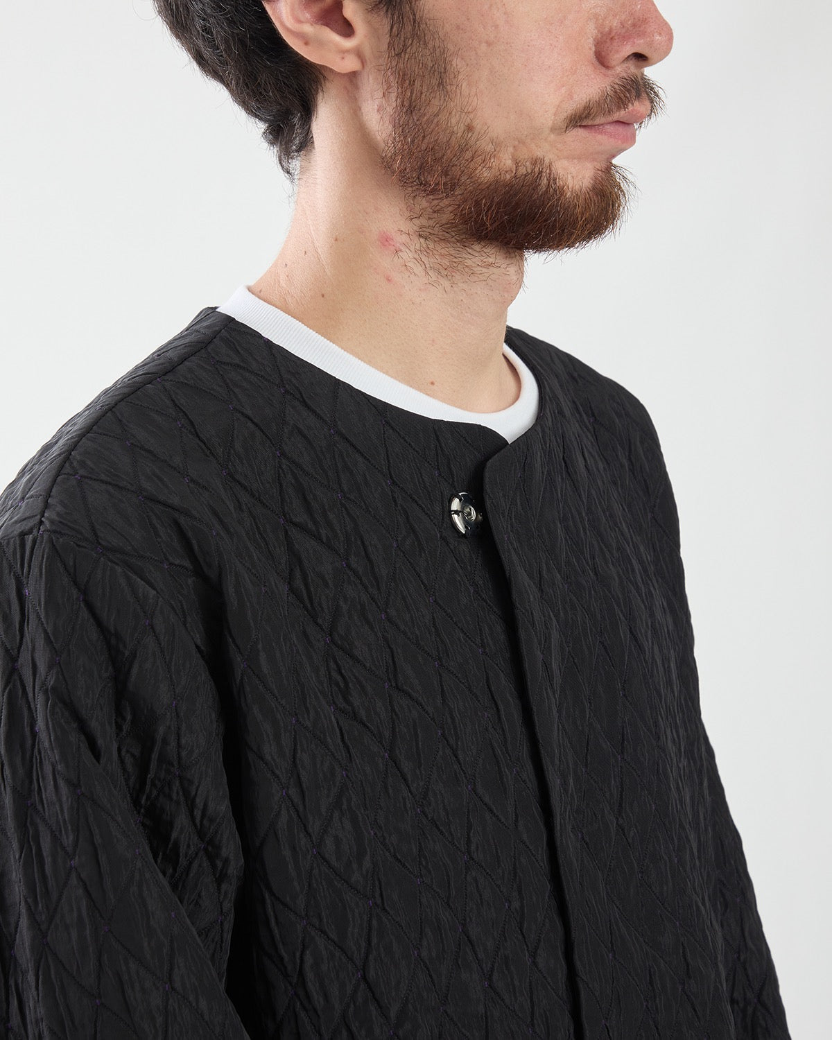 SNAP CARDIGAN - FRINGE JACQUARD / RIPPLES