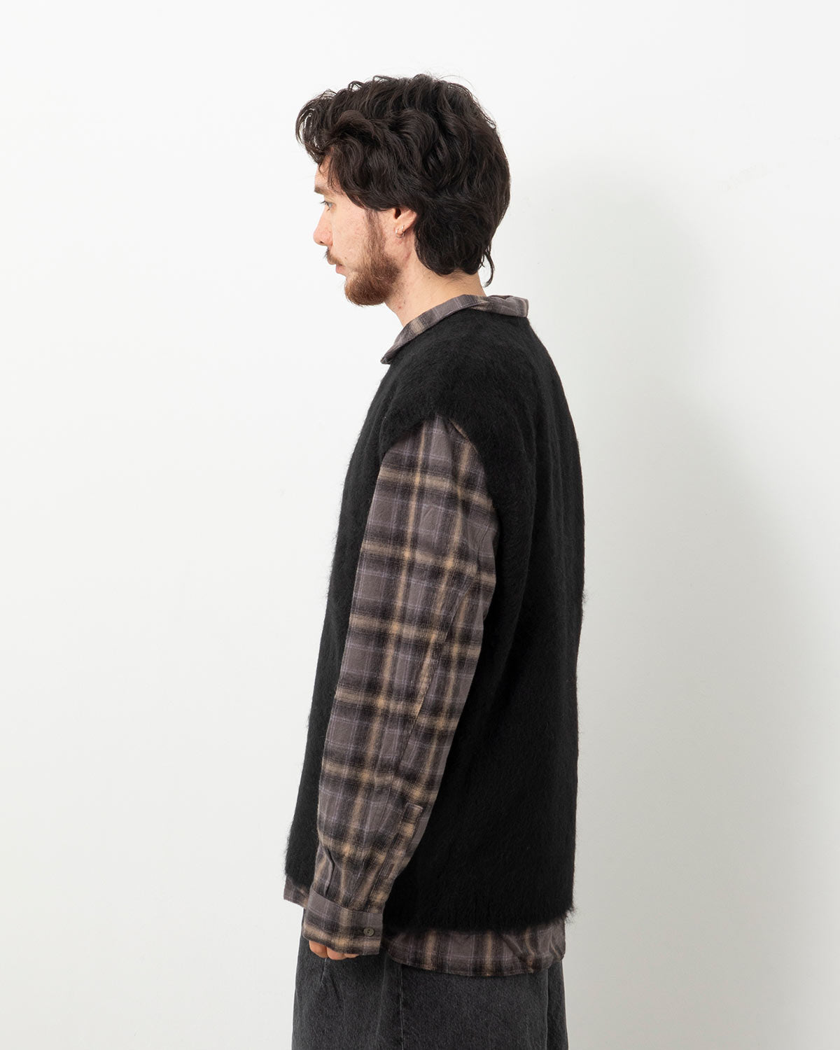 MOHAIR KINIT VEST - SOLID