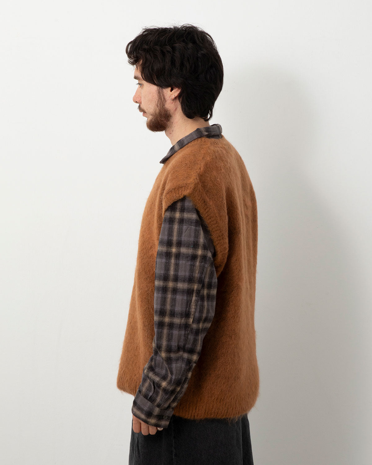 MOHAIR KINIT VEST - SOLID