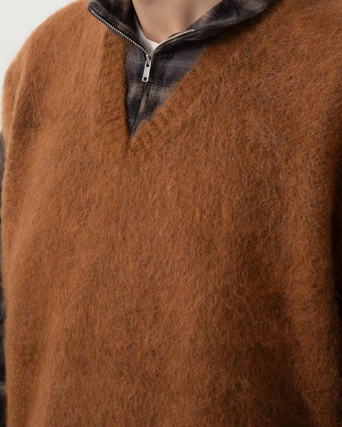 MOHAIR KINIT VEST - SOLID