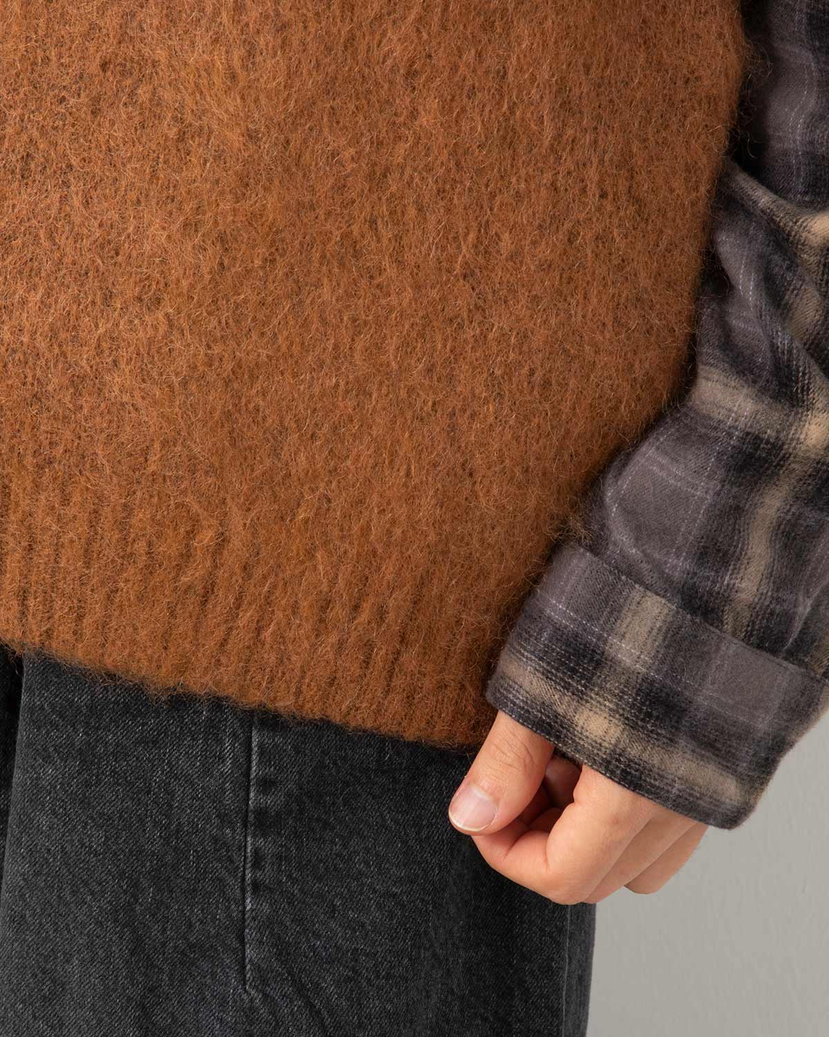 MOHAIR KINIT VEST - SOLID