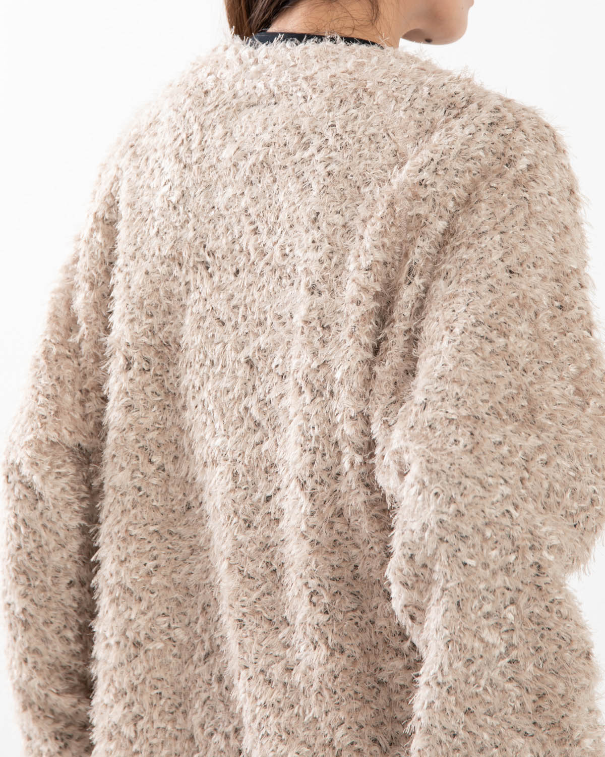 V NECK CARDIGAN - FEATHER TULLE