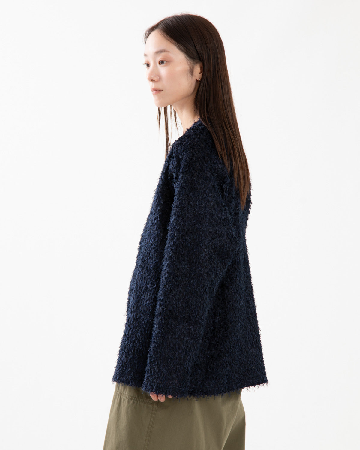 V NECK CARDIGAN - FEATHER TULLE