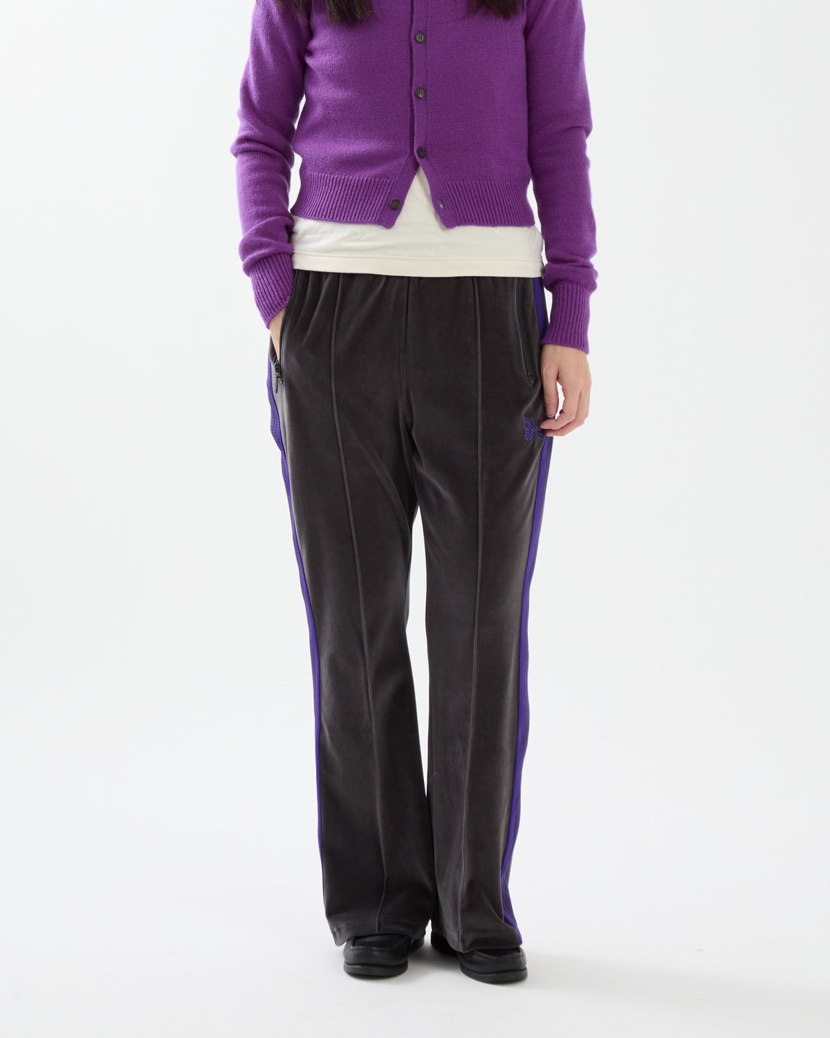 BOOT-CUT TRACK PANT - C/PE VELOUR