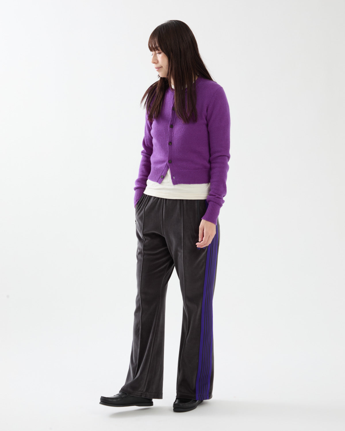 BOOT-CUT TRACK PANT - C/PE VELOUR