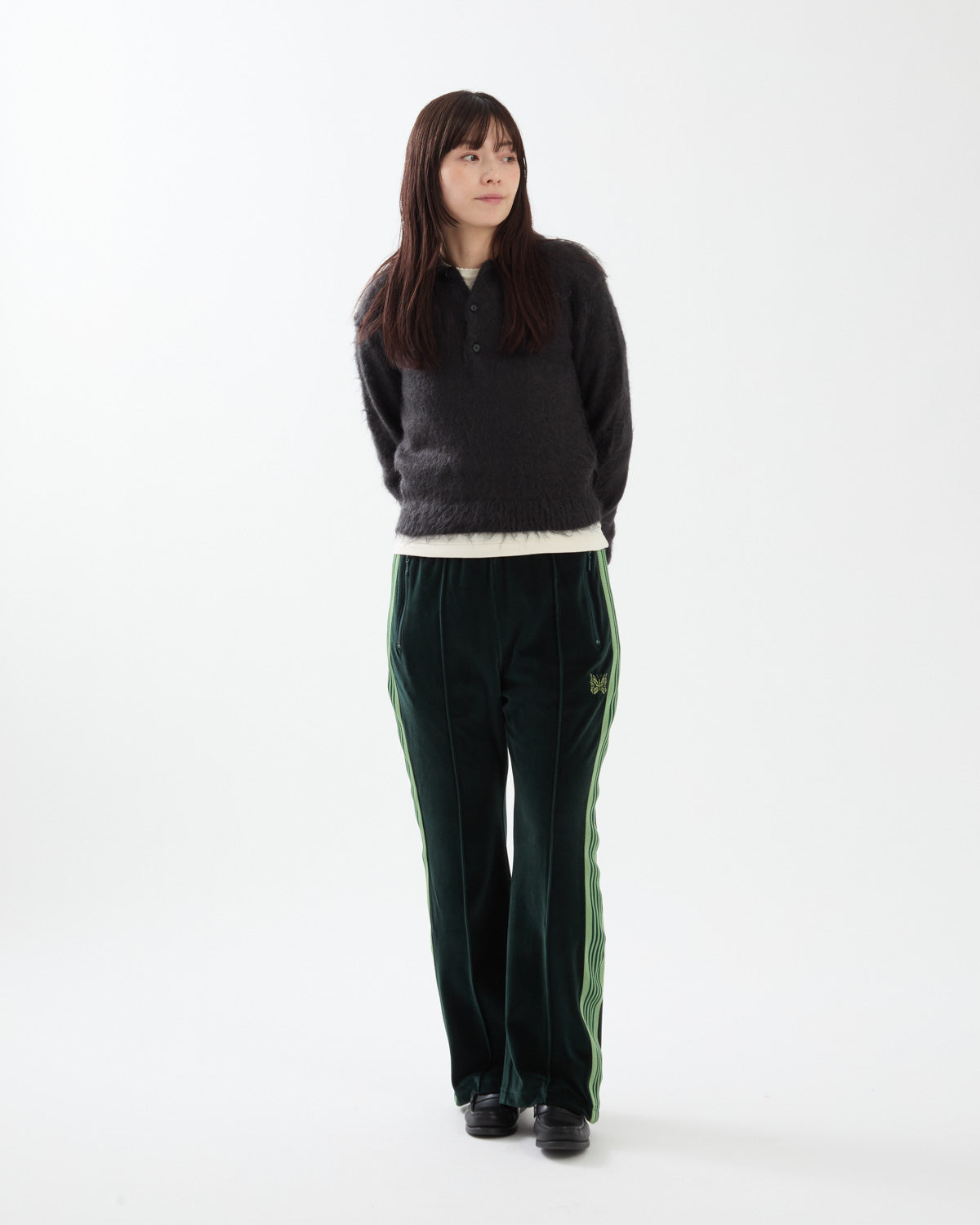 BOOT-CUT TRACK PANT - C/PE VELOUR