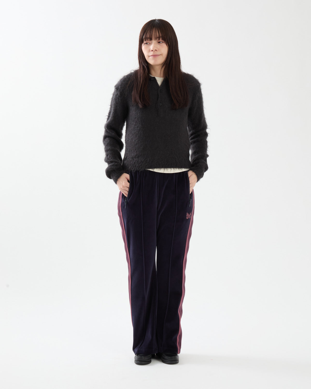 BOOT-CUT TRACK PANT - C/PE VELOUR