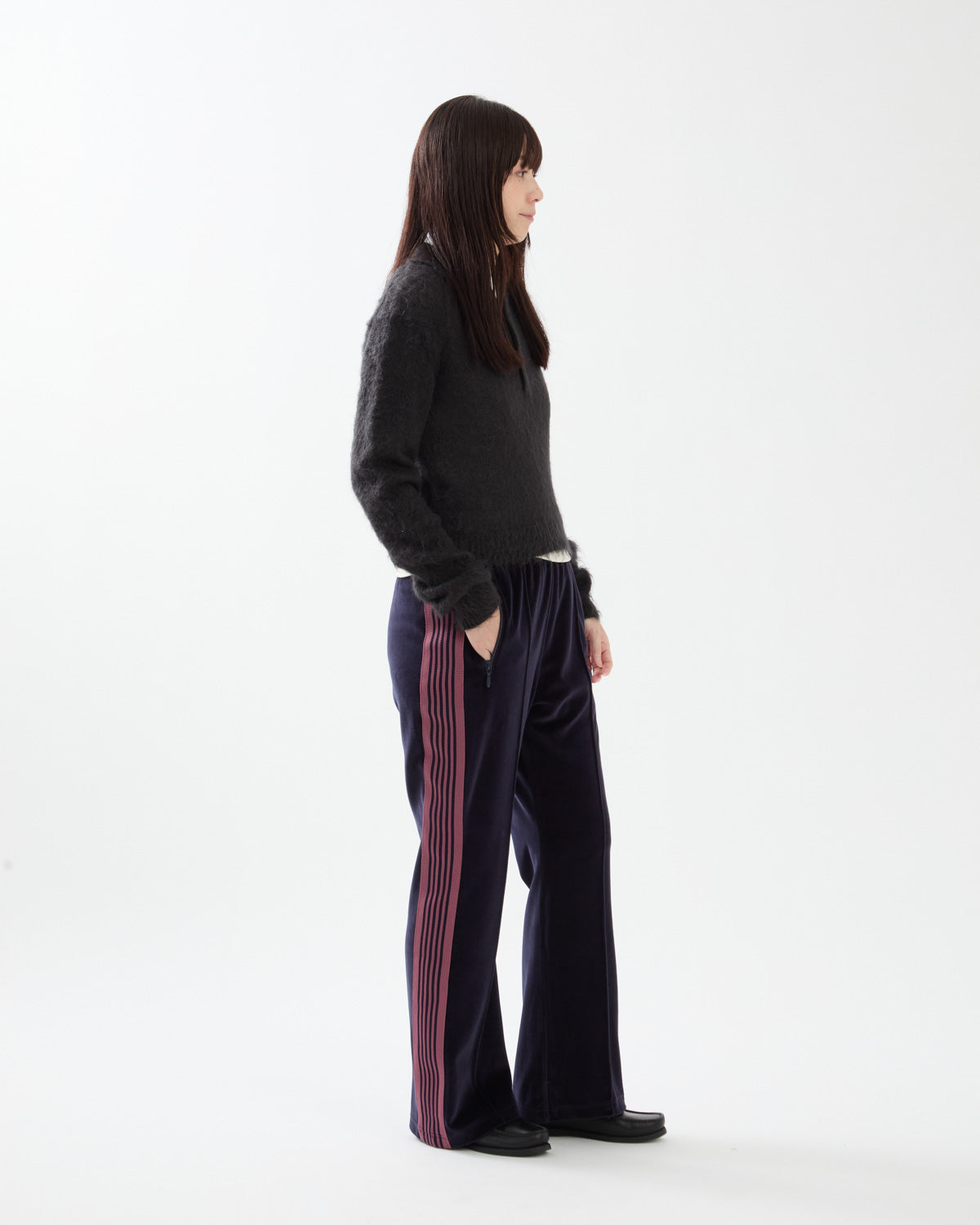 BOOT-CUT TRACK PANT - C/PE VELOUR