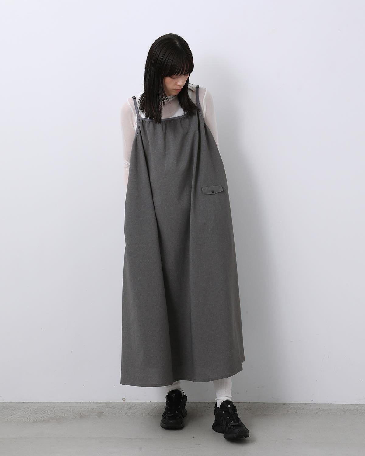 POLYESTER TROPICAL FIELD CAMISOLE DRESS