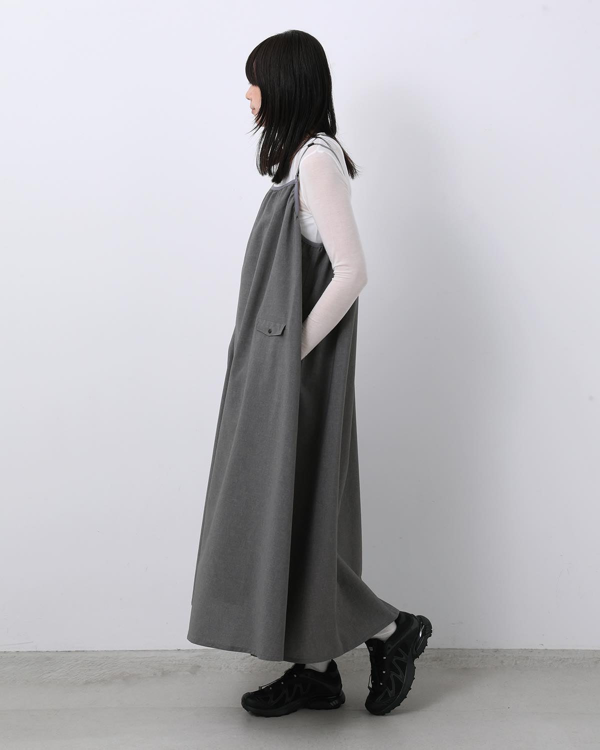 POLYESTER TROPICAL FIELD CAMISOLE DRESS