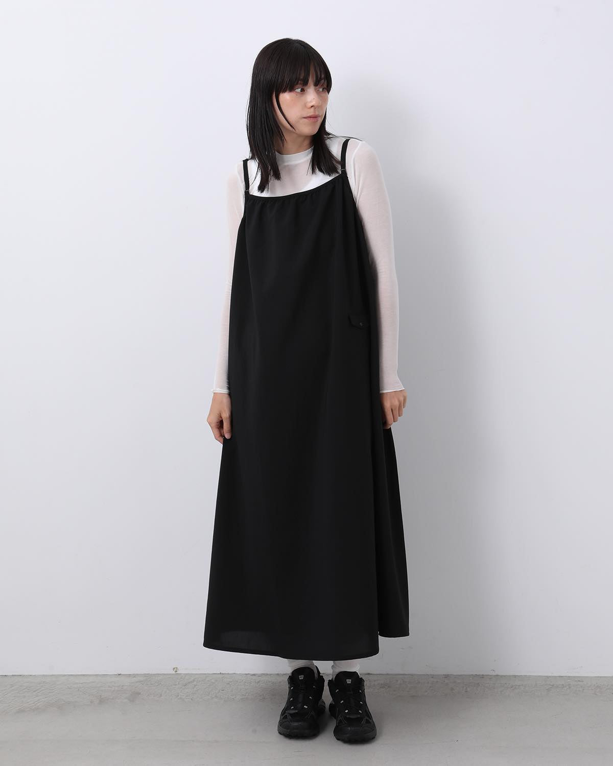 POLYESTER TROPICAL FIELD CAMISOLE DRESS