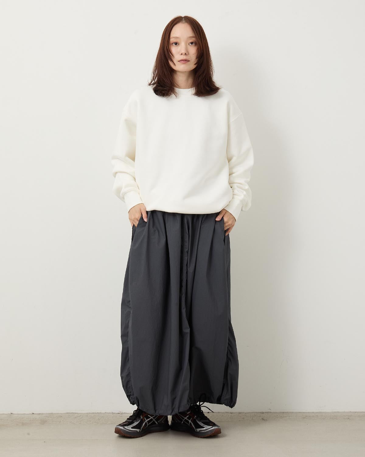 GARMENT DYED NYLON OVER SKIRT