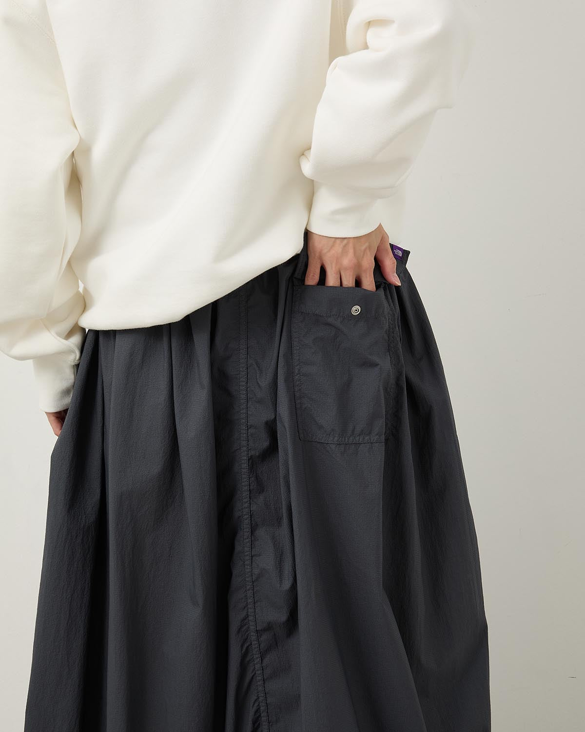 GARMENT DYED NYLON OVER SKIRT