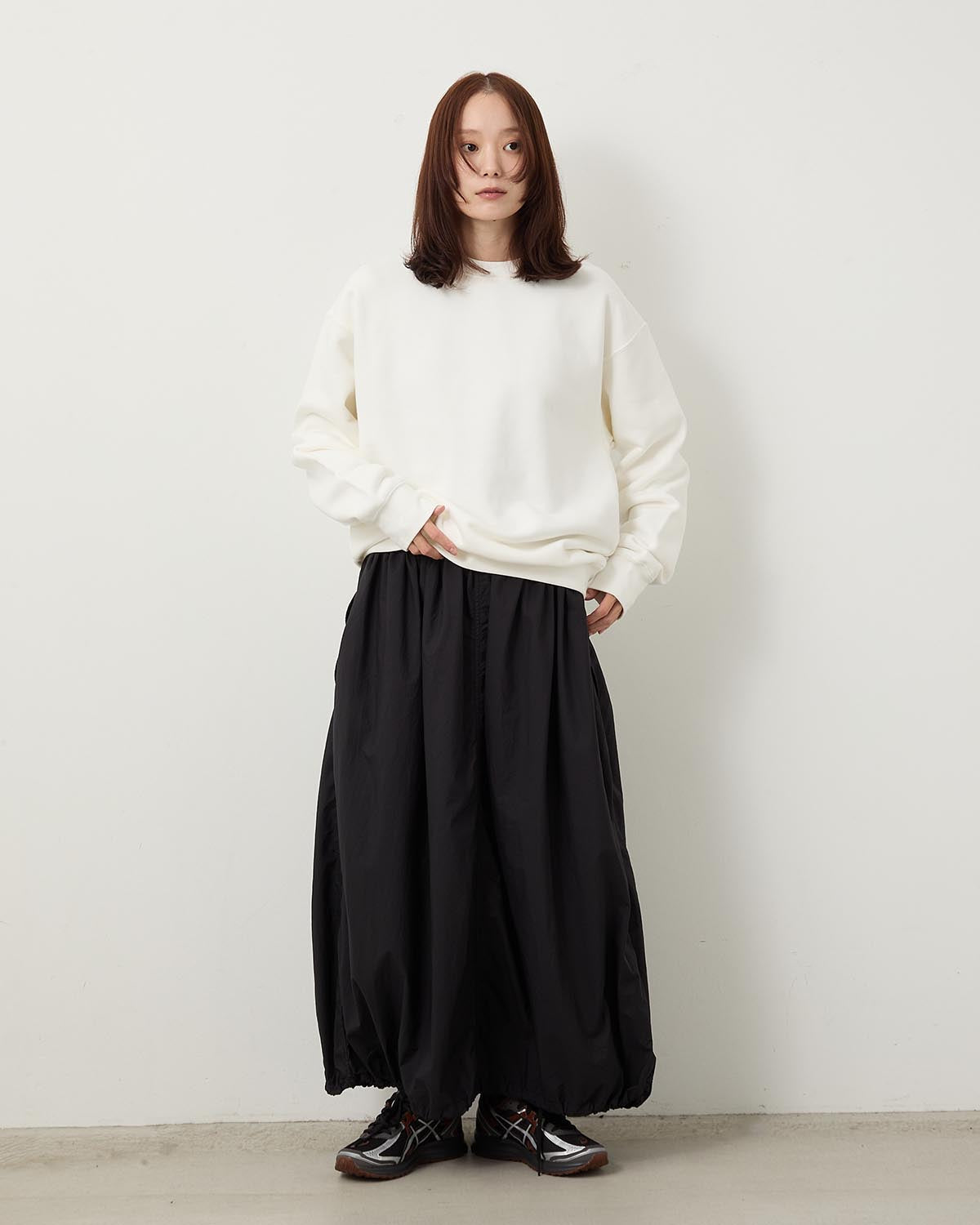 GARMENT DYED NYLON OVER SKIRT