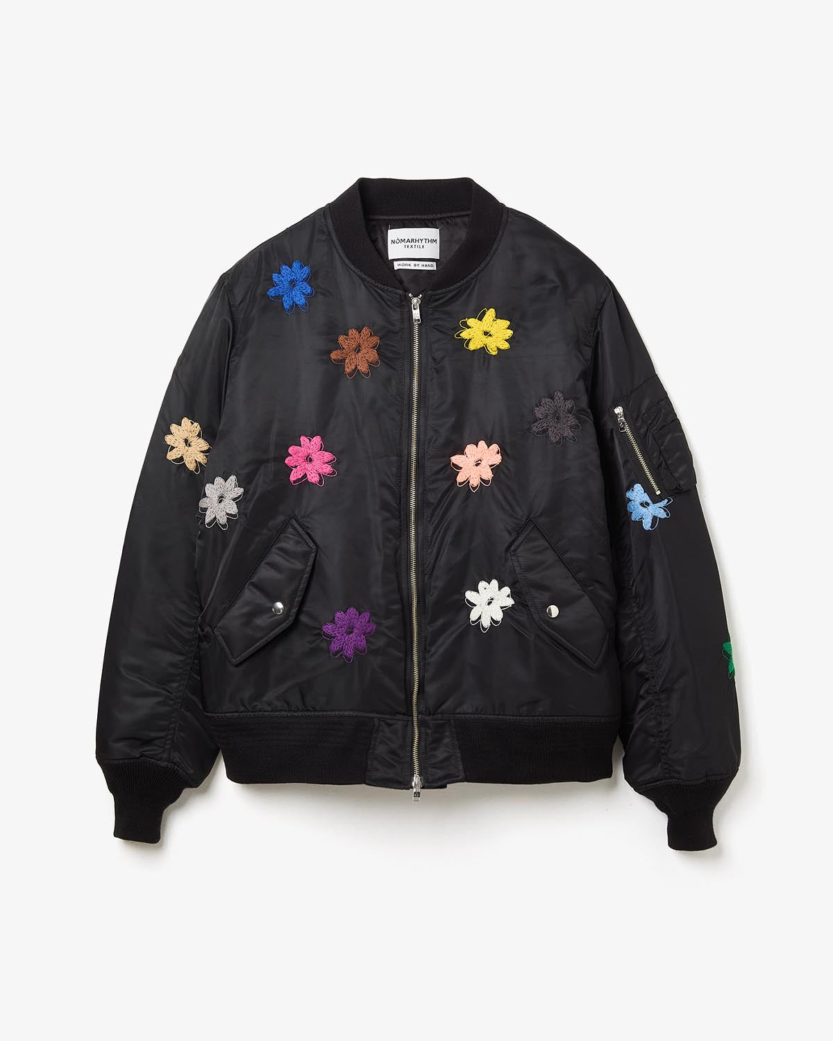 FLOWER EMBROIDERY FLIGHT JACKET