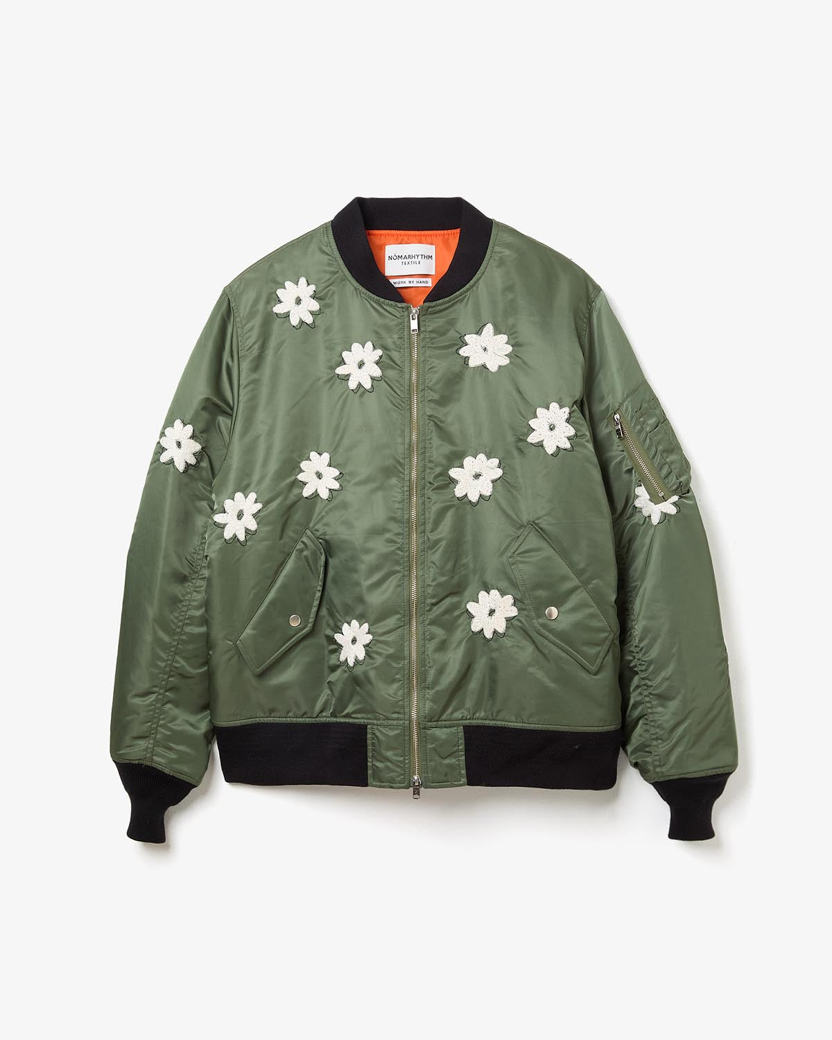 FLOWER EMBROIDERY FLIGHT JACKET