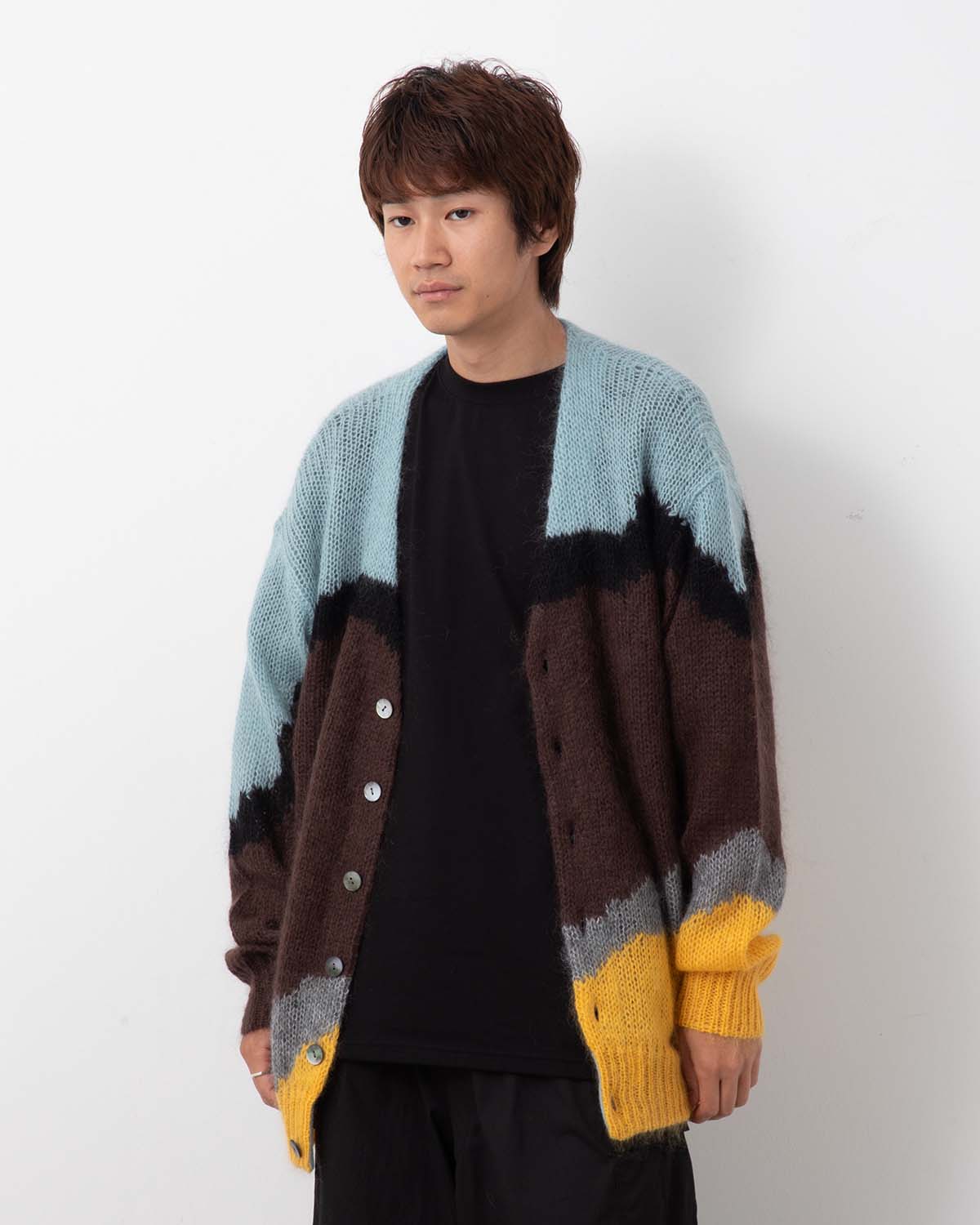 MULTI COLOUR MOHAIR CARDIGAN