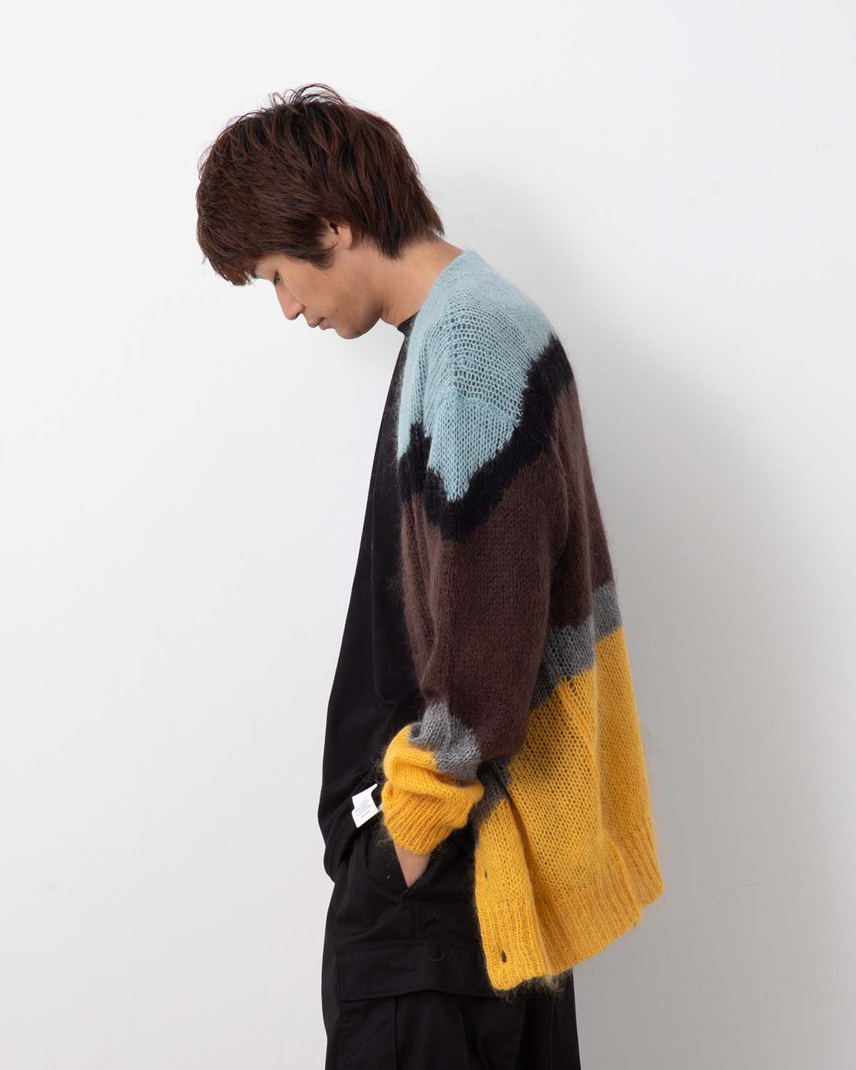 MULTI COLOUR MOHAIR CARDIGAN