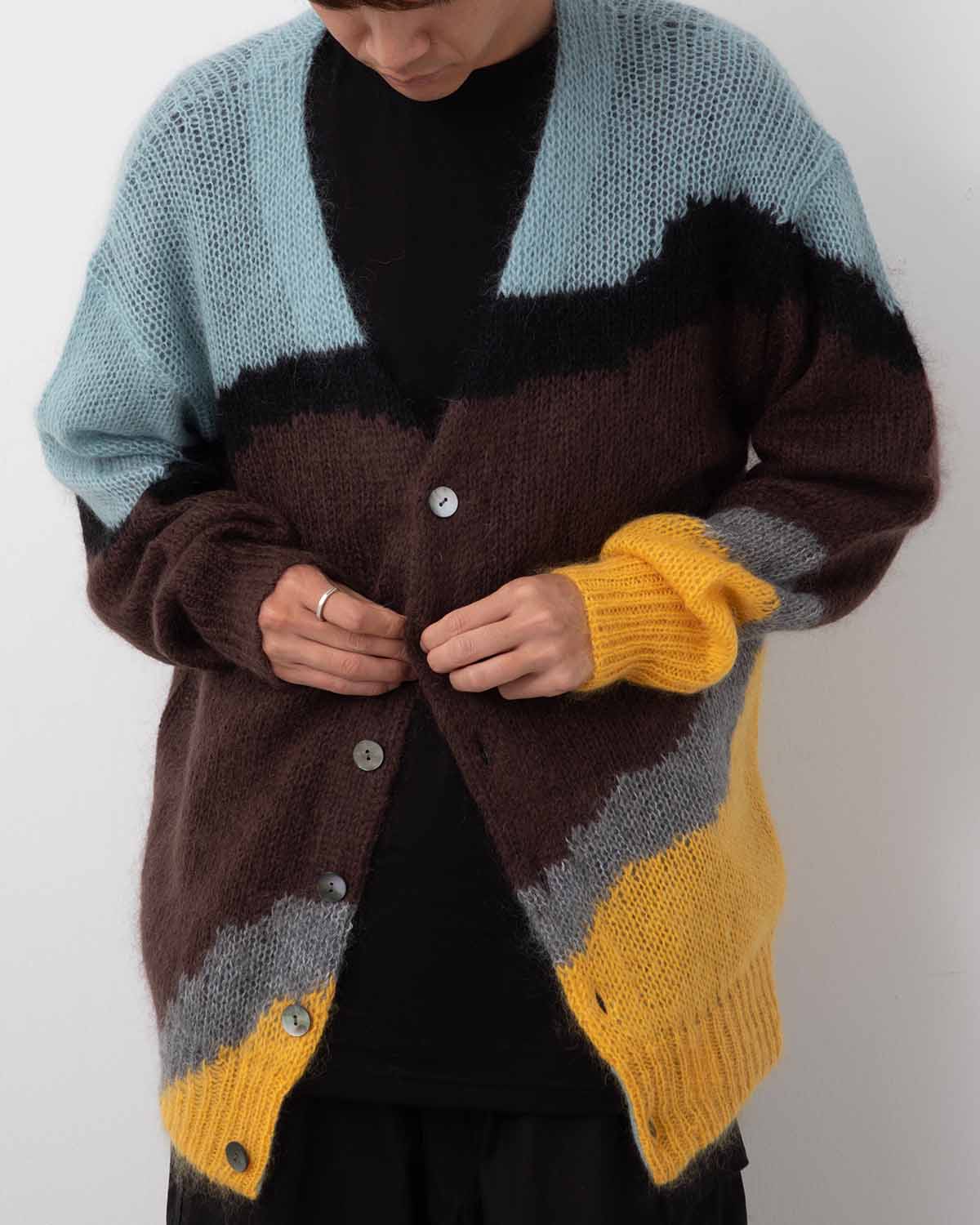 MULTI COLOUR MOHAIR CARDIGAN