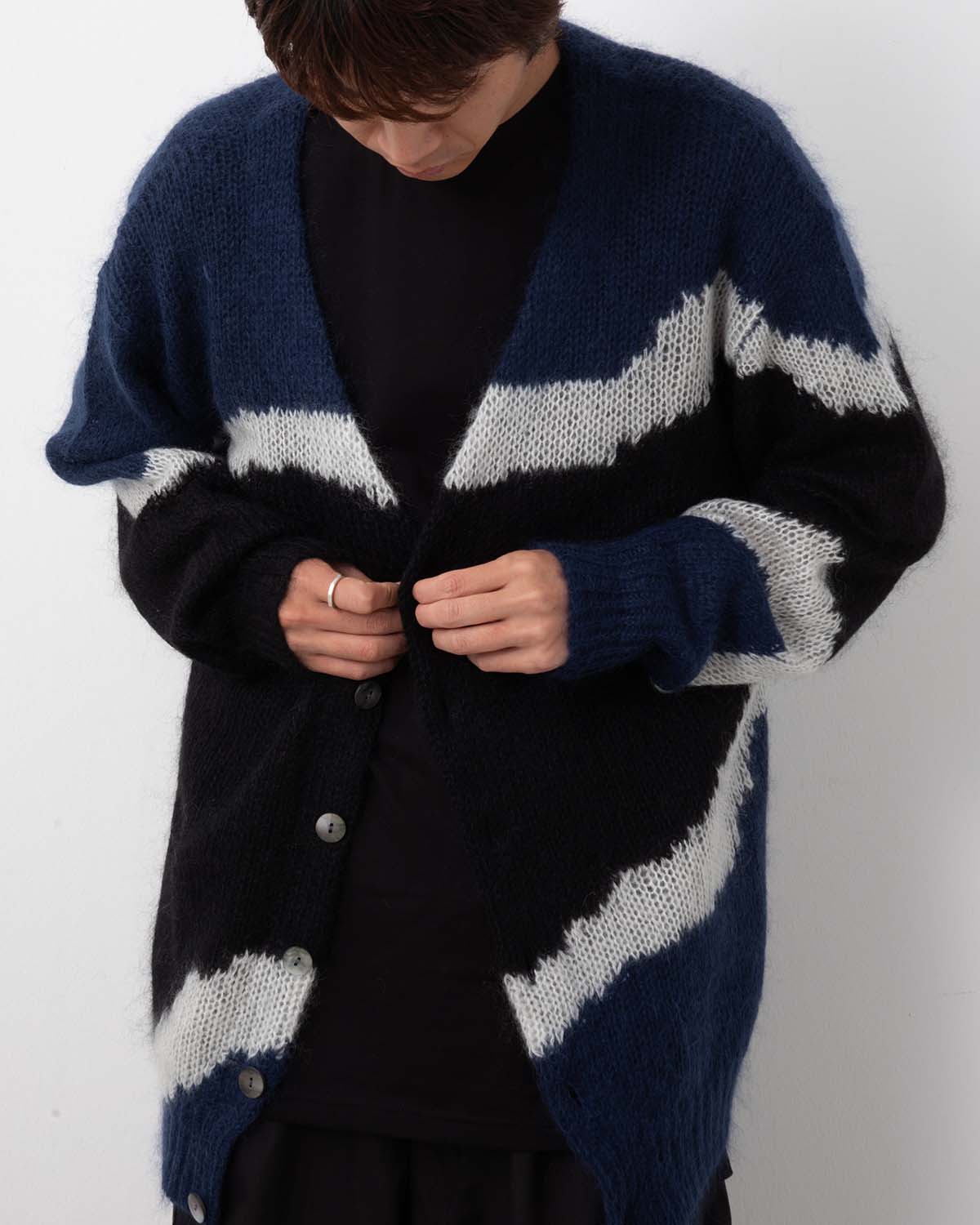MULTI COLOUR MOHAIR CARDIGAN