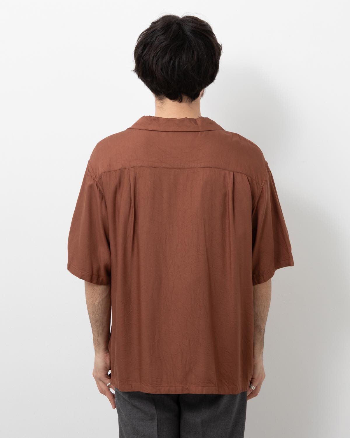 PAISLEY EMBROIDERY OPEN COLLAR SS SHIRT