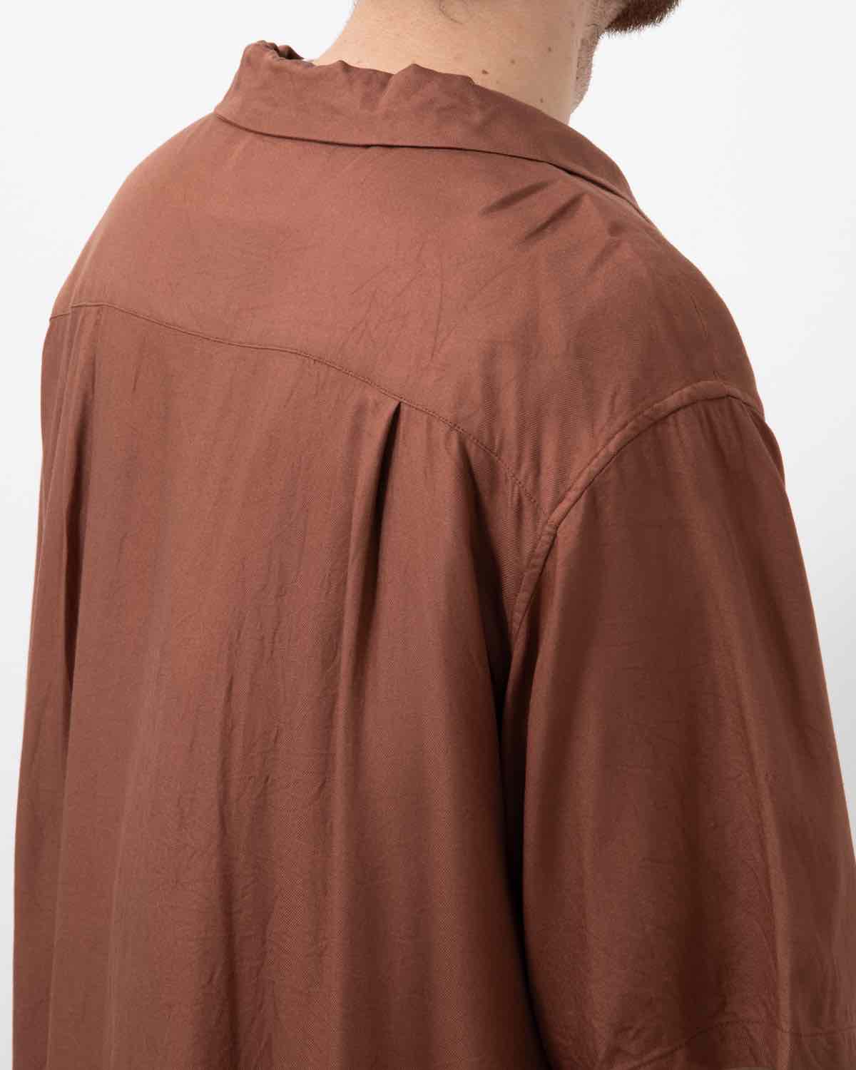 PAISLEY EMBROIDERY OPEN COLLAR SS SHIRT