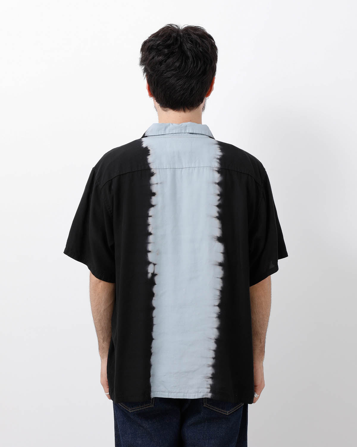 HAND DYE OPEN COLLAR SS SHIRT