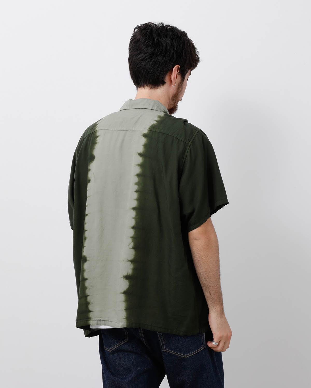 HAND DYE OPEN COLLAR SS SHIRT