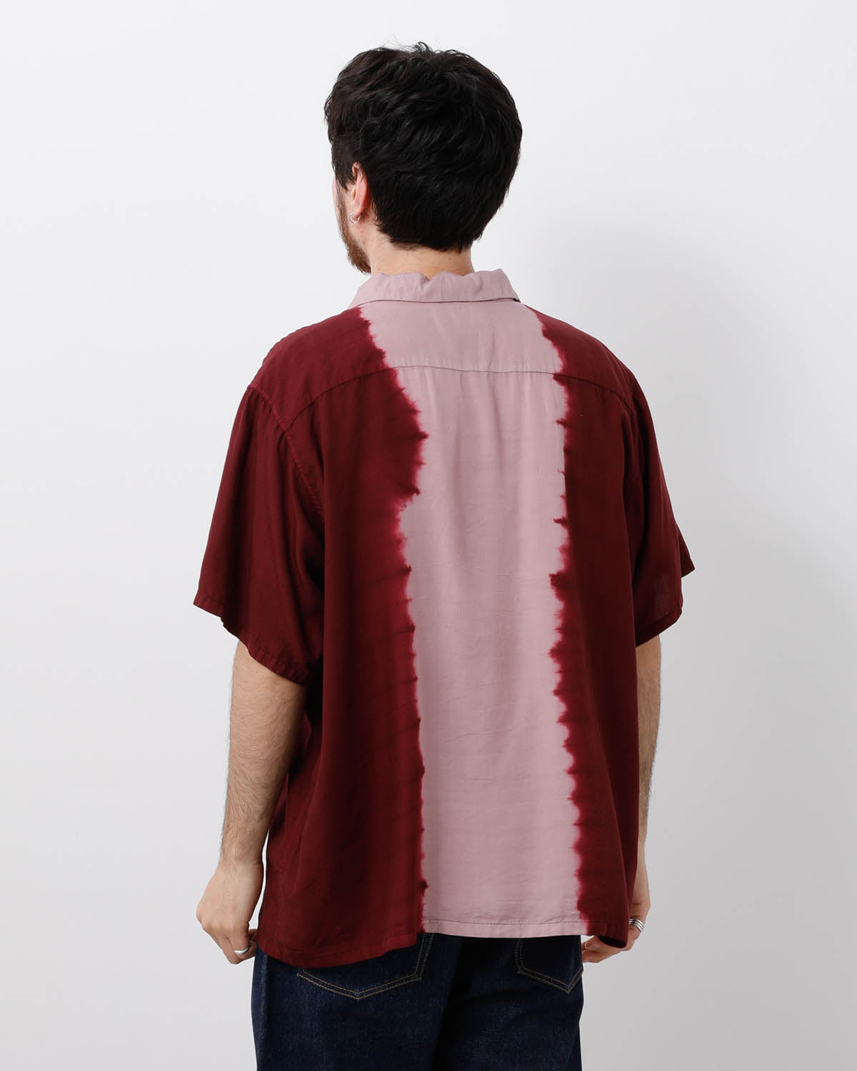 HAND DYE OPEN COLLAR SS SHIRT