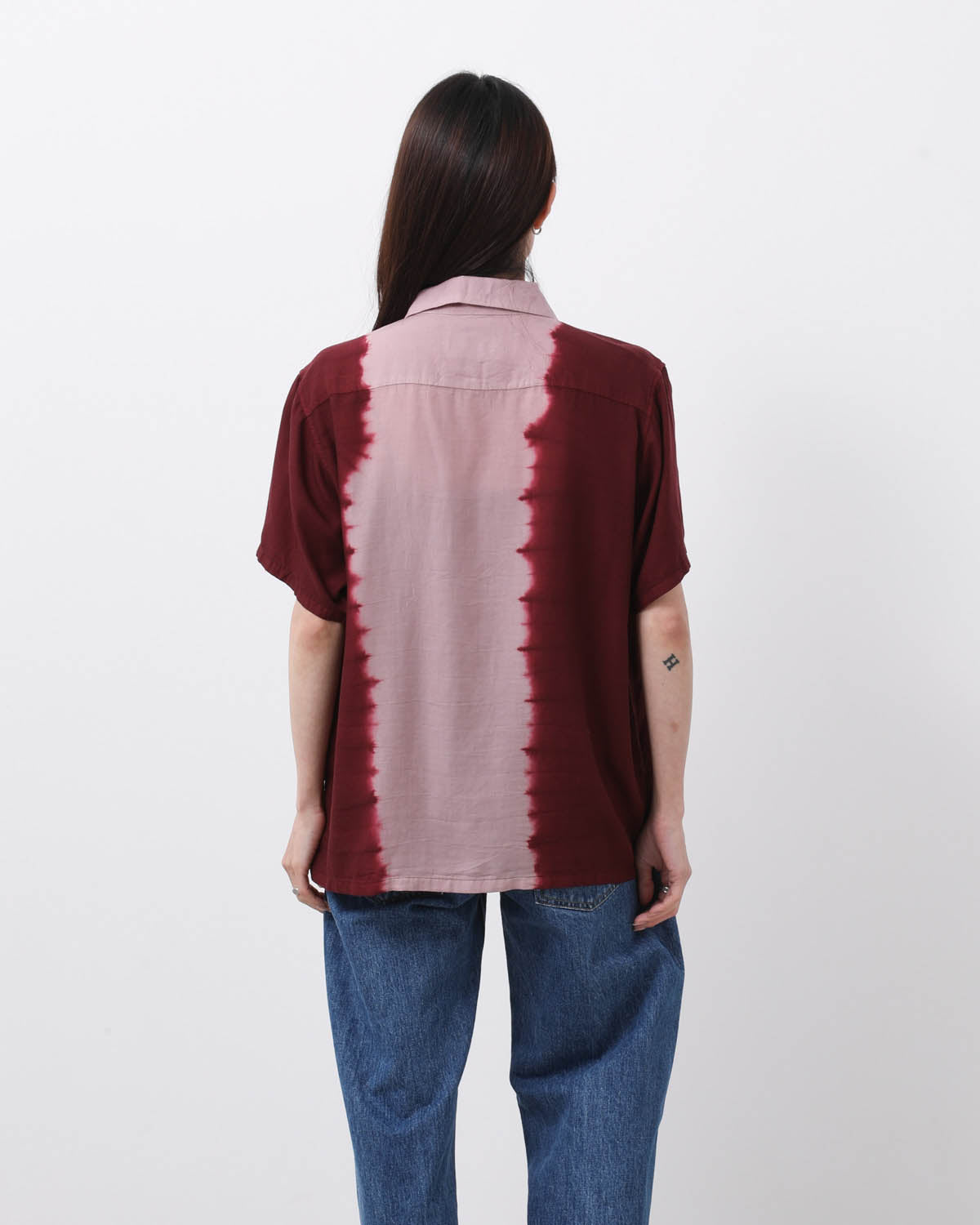 HAND DYE OPEN COLLAR SS SHIRT