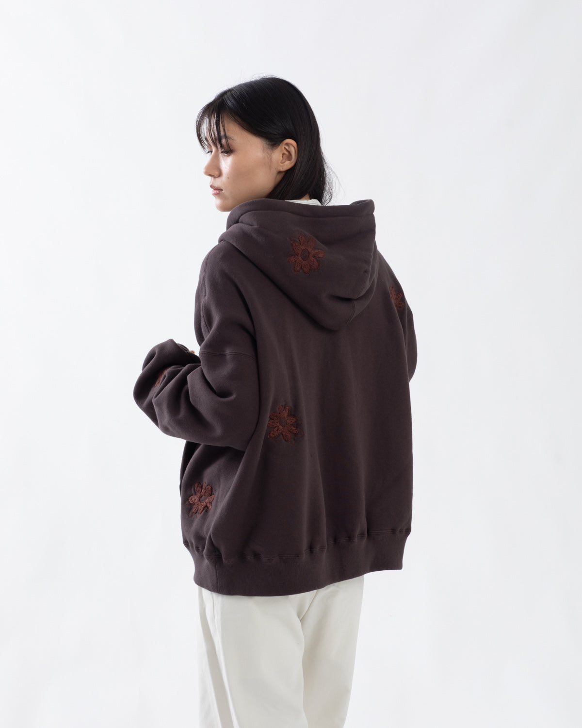 FLOWER EMBROIDERY HOODY
