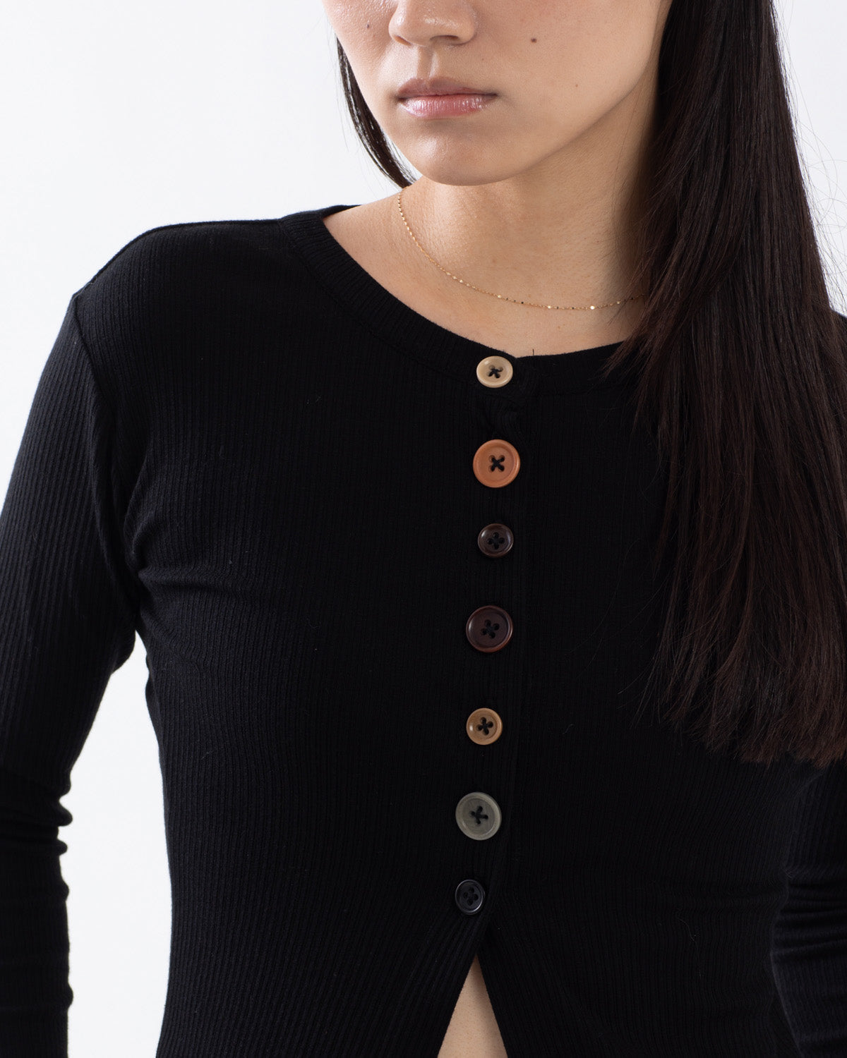 MULTI BUTTON RIB CARDIGAN