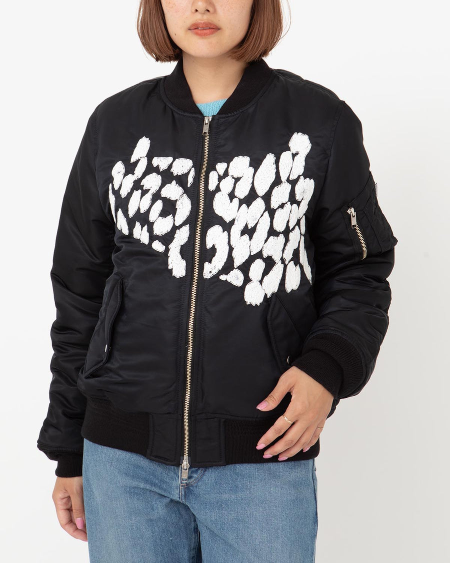 HAND EMBROIDERY LEOPARD FLIGHT JACKET (WOMEN'S)