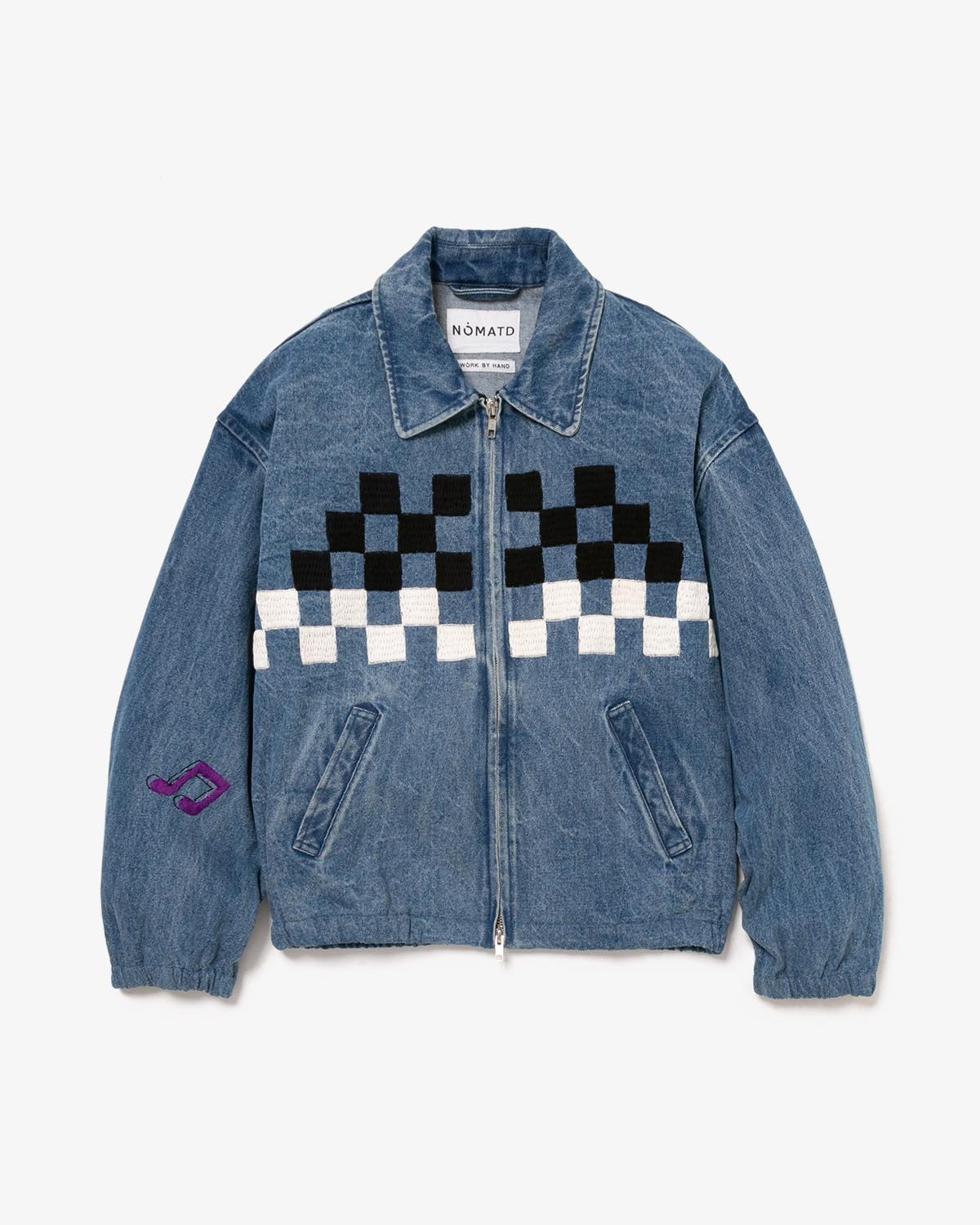 CHECKER HAND EMBROIDERY BLOUSON