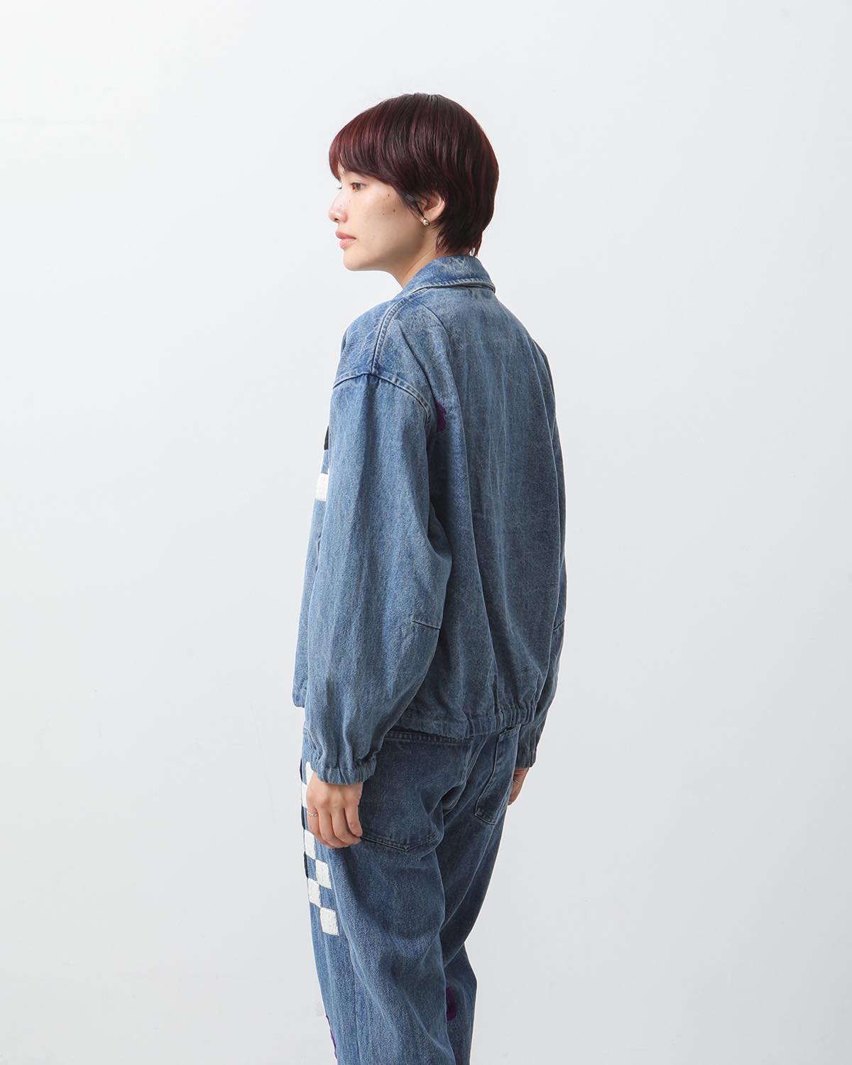 CHECKER HAND EMBROIDERY BLOUSON