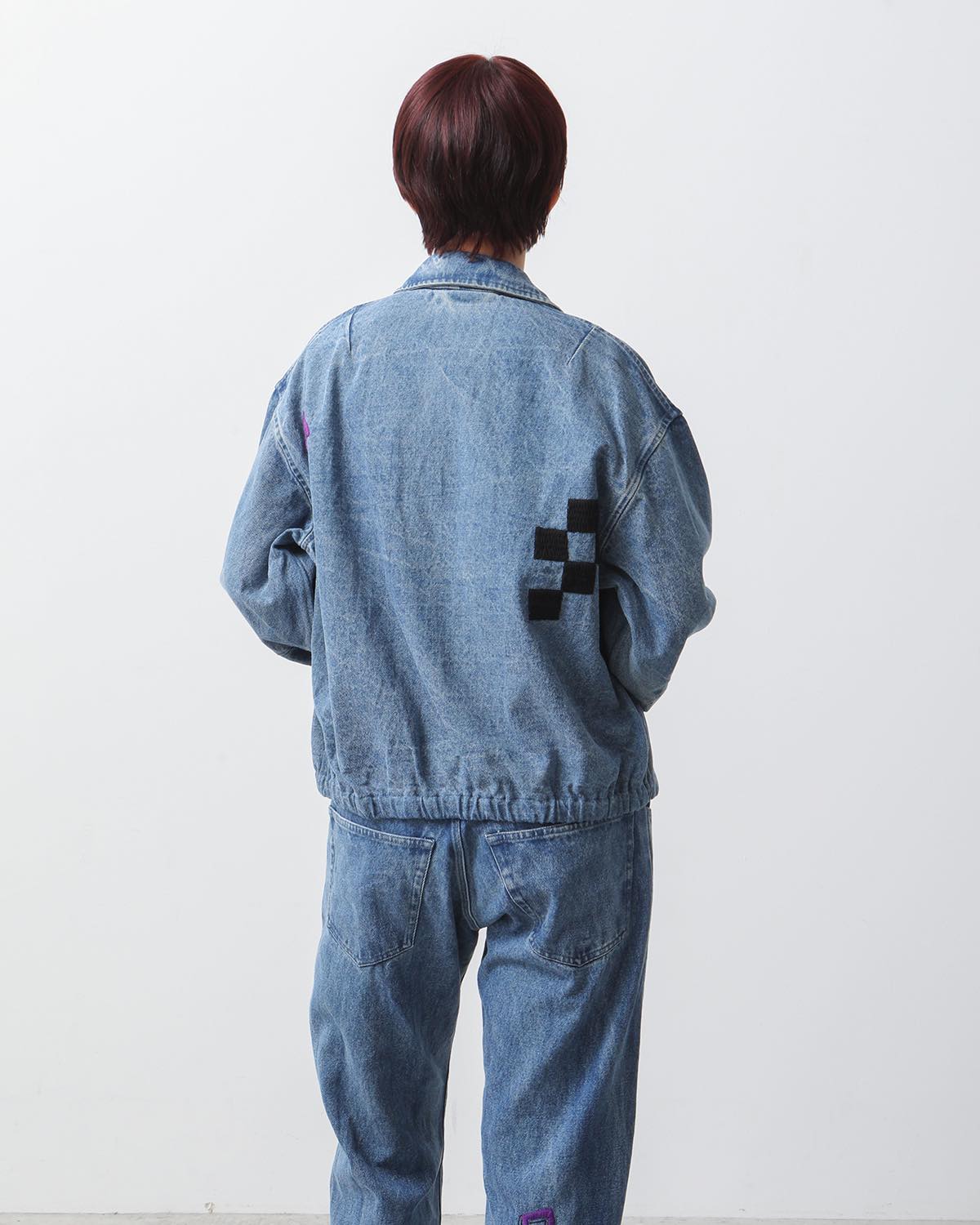 CHECKER HAND EMBROIDERY BLOUSON