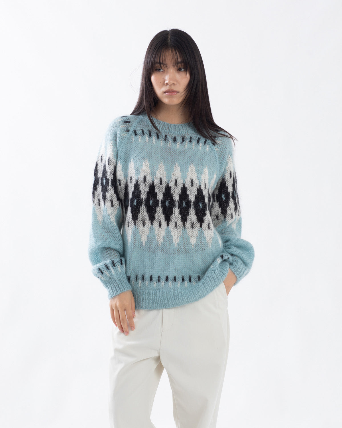 HAND KNIT SNOWFLAKE SWEATER