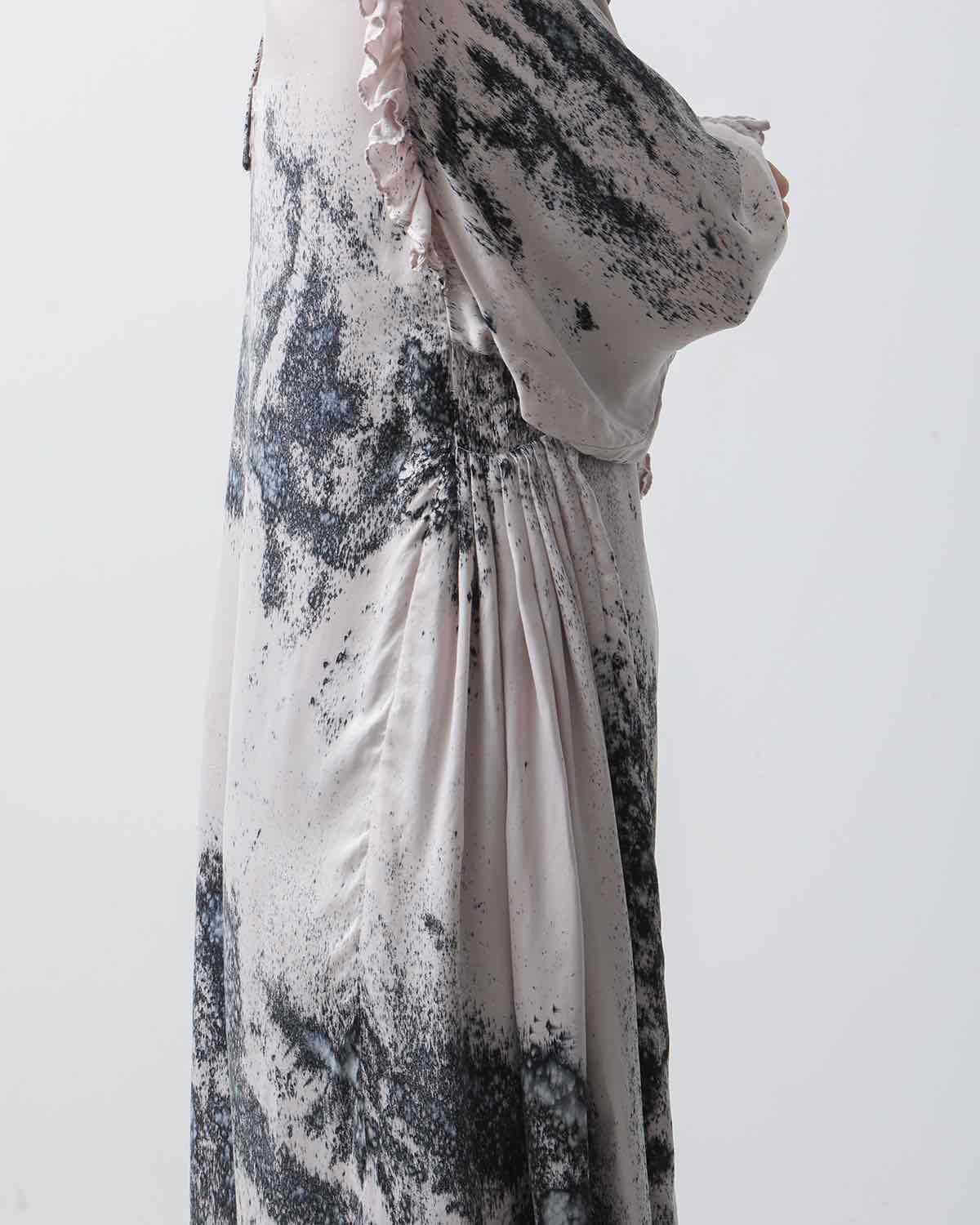 HAND DYED FRILLED DRESS