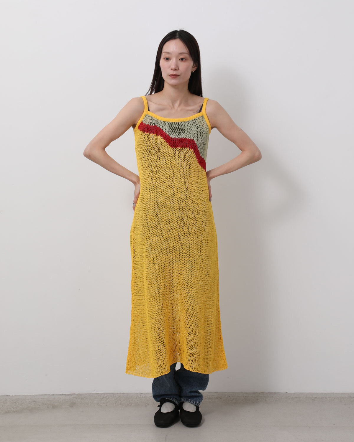 MESH KNIT SLIP DRESS